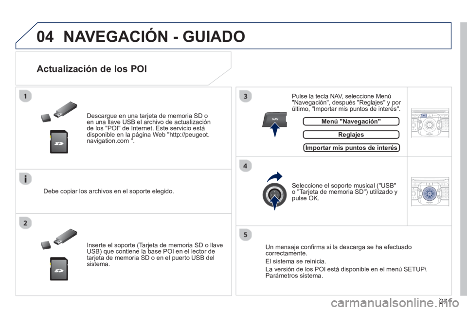 PEUGEOT 308 2024 Instrukcja obsługi (in Polish) 271
04
NAV2ABC3DEF5JKL4GHI6MNO8TUV7PQRS9WXYZ0*#
1RADIO MEDIANAV TRAFFIC
SETUPADDR
BOOK
2ABC3DEF5JKL4GHI6MNO8TUV7PQRS9WXYZ0*#
1RADIO MEDIANAV TRAFFIC
SETUPADDR
BOOK
NAVEGACIÓN - GUIADO
Descargu PEUGEOT 308 2024 Instrukcja obsługi (in Polish) 271
04
NAV2ABC3DEF5JKL4GHI6MNO8TUV7PQRS9WXYZ0*#
1RADIO MEDIANAV TRAFFIC
SETUPADDR
BOOK
2ABC3DEF5JKL4GHI6MNO8TUV7PQRS9WXYZ0*#
1RADIO MEDIANAV TRAFFIC
SETUPADDR
BOOK
NAVEGACIÓN - GUIADO
Descargu