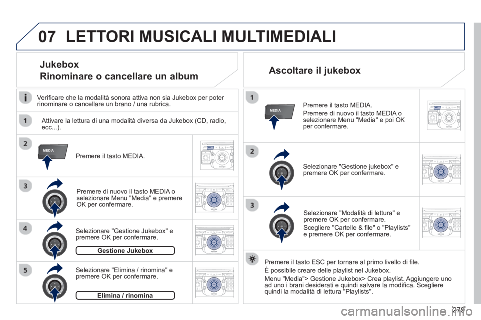 PEUGEOT 3008 2013.5.  Manuale duso (in Italian) 279
07
MEDIA
MEDIA
2ABC3DEF5JKL4GHI6MNO8TUV7PQRS9WXYZ0*#
1RADIO MEDIANAV TRAFFIC
SETUPADDR
BOOK
2ABC3DEF5JKL4GHI6MNO8TUV7PQRS9WXYZ0*#
1RADIO MEDIANAV TRAFFIC
SETUPADDR
BOOK
2ABC3DEF5JKL4GHI6MNO8TUV7PQ