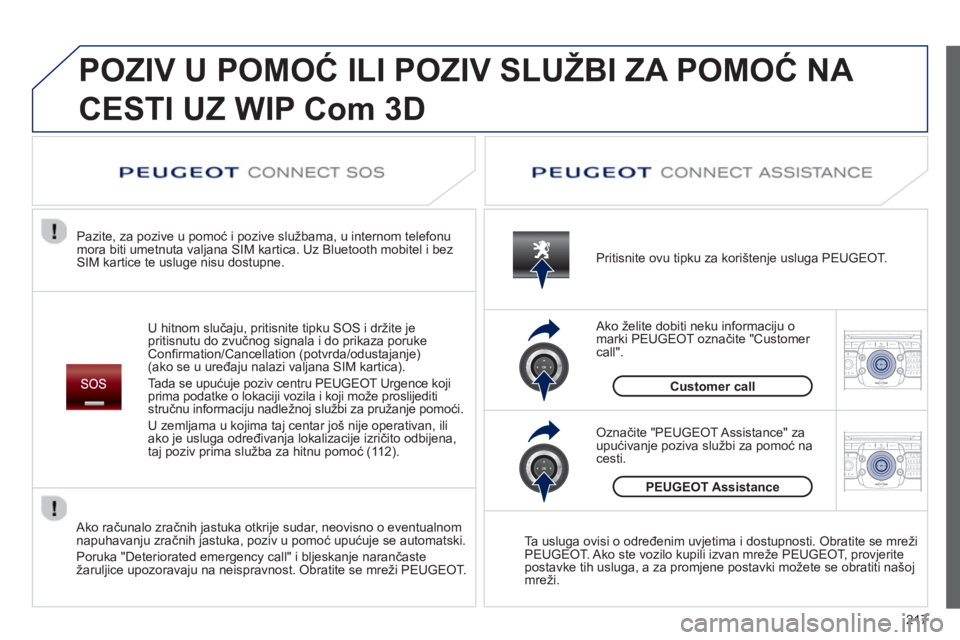 PEUGEOT 3008 2013  Upute Za Rukovanje (in Croatian) 217
2ABC3DEF5JKL4GHI6MNO8TUV7PQRS9WXYZ0*#
1RADIO MEDIANAV TRAFFIC
SETUPADDR
BOOK
2ABC3DEF5JKL4GHI6MNO8TUV7PQRS9WXYZ0*#
1RADIO MEDIANAV TRAFFIC
SETUPADDR
BOOK
  POZIV U POMOĆ ILI POZIV SLUŽBI ZA POMO