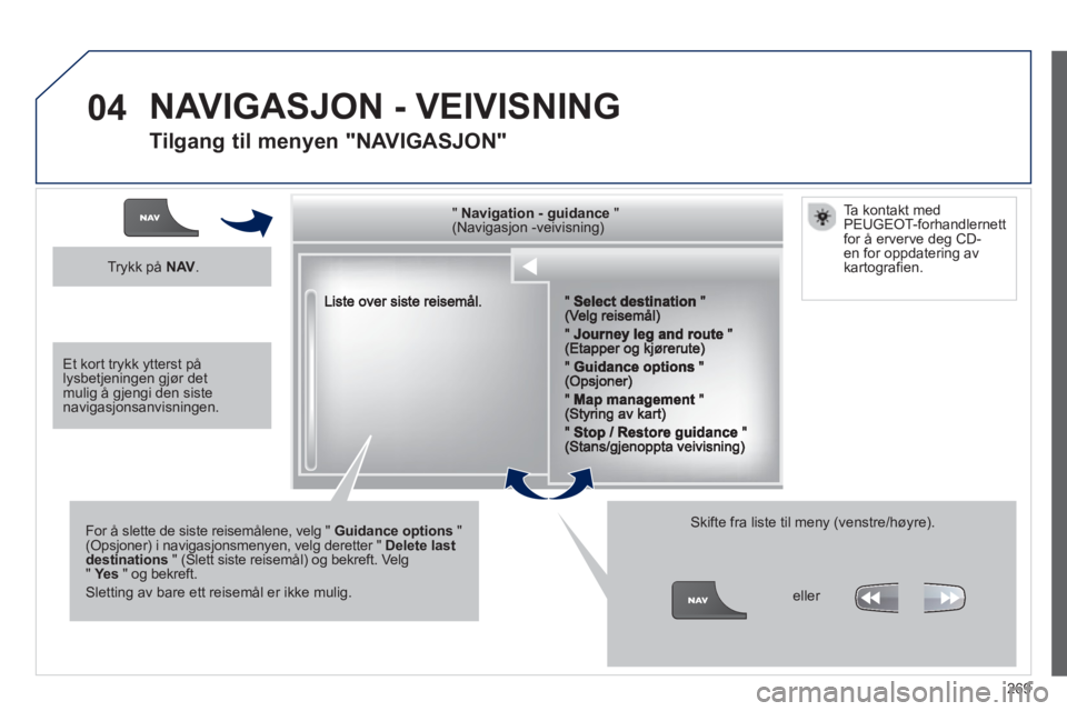 PEUGEOT 3008 2013 Instruksjoner for bruk (in Norwegian) 269
04
""""""""""""ggggggggggNavigation guidanceNavigation guidanceNavigation guidanceNavigation guidanceNavigation guidanceNavigation - guidanceNavigation - guidanceNavigation - guidanceNavigation - PEUGEOT 3008 2013 Instruksjoner for bruk (in Norwegian) 269
04
""""""""""""ggggggggggNavigation guidanceNavigation guidanceNavigation guidanceNavigation guidanceNavigation guidanceNavigation - guidanceNavigation - guidanceNavigation - guidanceNavigation -