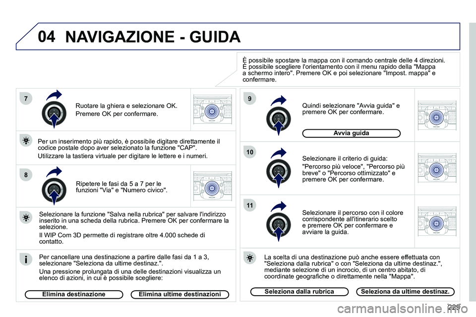 PEUGEOT 3008 2011.5  Manuale duso (in Italian) 229
04
7
8
9
10
11
2ABC3DEF5JKL4GHI6MNO8TUV7PQRS9WXYZ0*#
1RADIO MEDIANAV ESC TRAFFIC
SETUPADDR
BOOK
2ABC3DEF5JKL4GHI6MNO8TUV7PQRS9WXYZ0*#
1RADIO MEDIANAV ESC TRAFFIC
SETUPADDR
BOOK
2ABC3DEF5JKL4GHI6MN