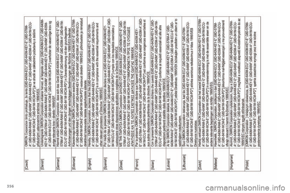 PEUGEOT 4008 2015  Betriebsanleitungen (in German) 356
4008_de_Chap12_certificats_ed01-2016  