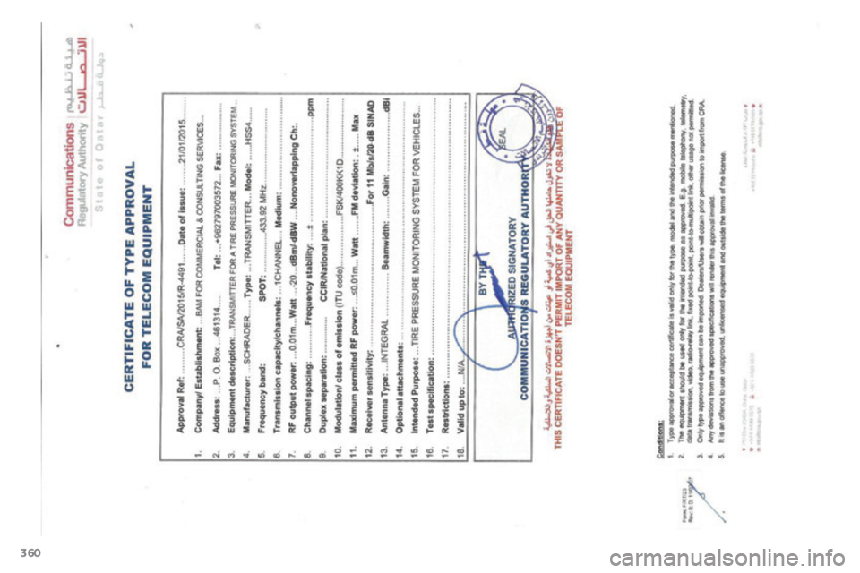 PEUGEOT 4008 2015  Manuel du propriétaire (in French) 360  