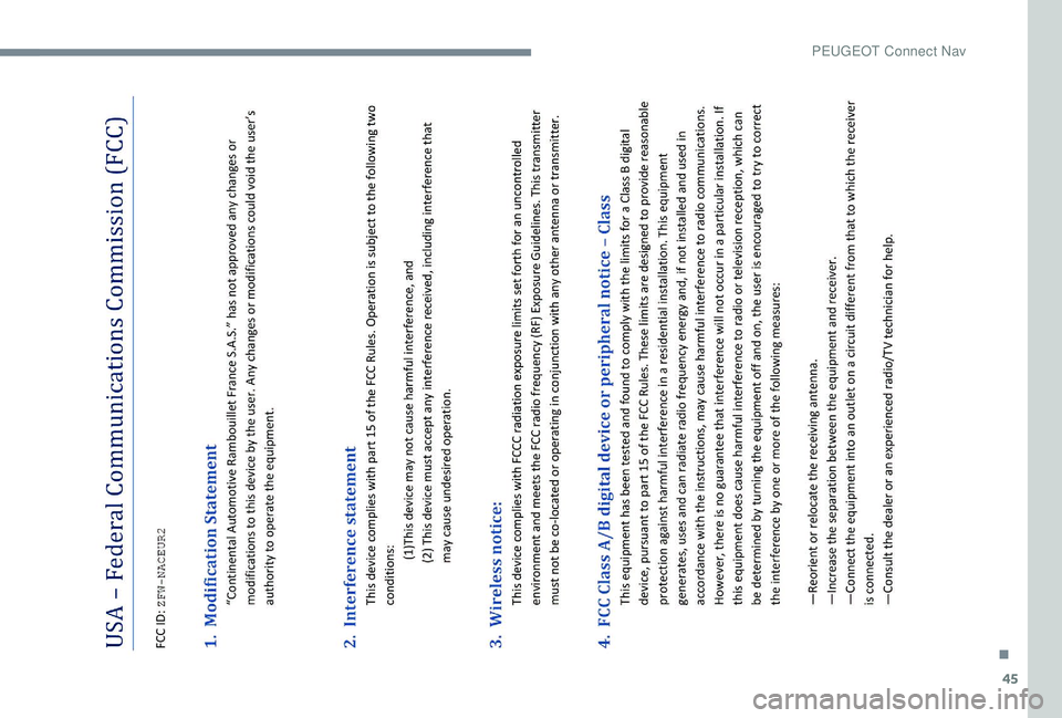 PEUGEOT 5008 2017  Manual del propietario (in Spanish) 45
. 
P  