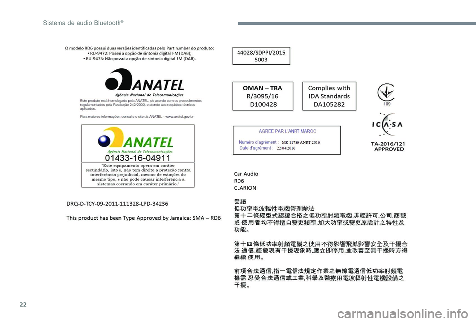 PEUGEOT 5008 2017  Manual del propietario (in Spanish) 22 
S\256  