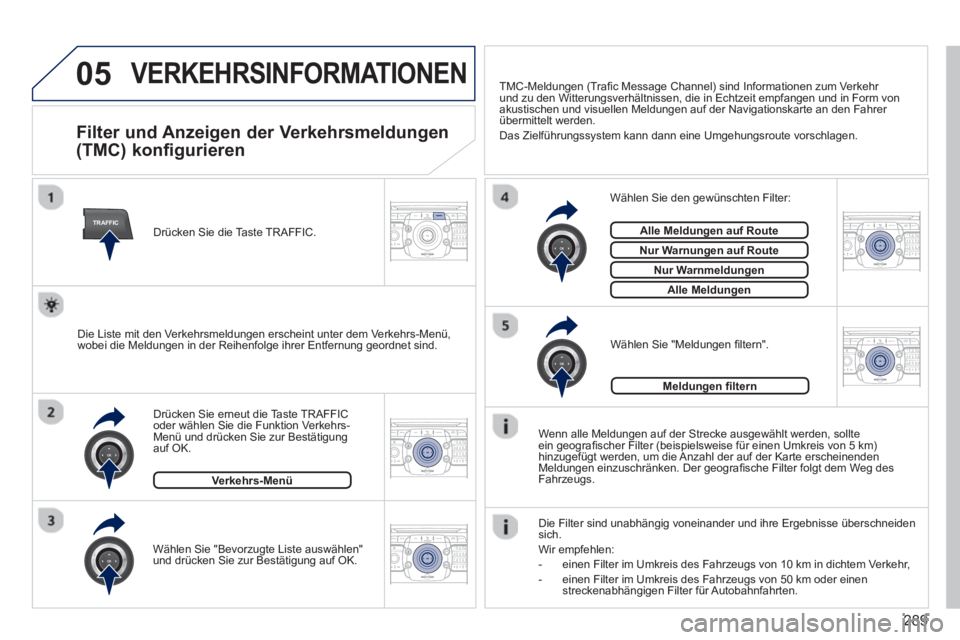 PEUGEOT 5008 2014  Betriebsanleitungen (in German) 289
05
TRAFFIC
2ABC3DEF5JKL4GHI6MNO8TUV7PQRS9WXYZ0*#
1RADIO MEDIANAV TRAFFIC
SETUPADDR
BOOK
2ABC3DEF5JKL4GHI6MNO8TUV7PQRS9WXYZ0*#
1RADIO MEDIANAV TRAFFIC
SETUPADDR
BOOK
2ABC3DEF5JKL4GHI6MNO8TUV7PQRS9W