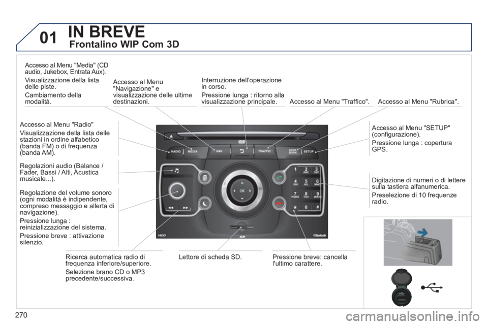 PEUGEOT 5008 2014 Manuale duso (in Italian) 270
01 IN BREVE
Frontalino WIP Com 3D
Accesso al Menu "Radio"
Visualizzazione della lista delle
stazioni in ordine alfabetico
(banda FM) o di frequenza
(banda AM).
Accesso al PEUGEOT 5008 2014 Manuale duso (in Italian) 270
01 IN BREVE
Frontalino WIP Com 3D
Accesso al Menu "Radio"
Visualizzazione della lista delle
stazioni in ordine alfabetico
(banda FM) o di frequenza
(banda AM).
Accesso al
