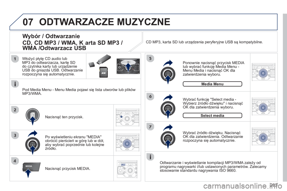 PEUGEOT 5008 2014  Instrukcja obsługi (in Polish) 293
07
MEDIA
2ABC3DEF5JKL4GHI6MNO8TUV7PQRS9WXYZ0*#
1RADIO MEDIANAV ESC TRAFFIC
SETUPADDR
BOOK
2ABC3DEF5JKL4GHI6MNO8TUV7PQRS9WXYZ0*#
1RADIO MEDIANAV TRAFFIC
SETUPADDR
BOOK
2ABC3DEF5JKL4GHI6MNO8TUV7PQRS