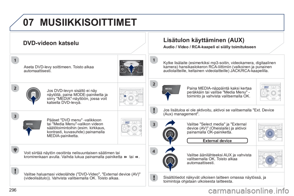 PEUGEOT 5008 2014  Omistajan Käsikirja (in Finnish) 296
07
MEDIA
2ABC3DEF5JKL4GHI6MNO8TUV7PQRS9WXYZ0*#
1RADIO MEDIANAV ESC TRAFFIC
SETUPADDR
BOOK
MEDIA
2ABC3DEF5JKL4GHI6MNO8TUV7PQRS9WXYZ0*#
1RADIO MEDIANAV TRAFFIC
SETUPADDR
BOOK
2ABC3DEF5JKL4GHI6MNO8TU