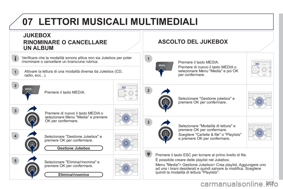 PEUGEOT 5008 2012 Manuale duso (in Italian) 253
07
1
4
1
2
3
MEDIA2
3
5
MEDIA
2ABC3DEF5JKL4GHI6MNO8TUV7PQRS9WXYZ0*#
1RADIO MEDIANAV ESC TRAFFIC
SETUPADDR
BOOK
2ABC3DEF5JKL4GHI6MNO8TUV7PQRS9WXYZ0*#
1RADIO MEDIANAV ESC TRAFFIC
SETUPADDR
BOOK
2ABC PEUGEOT 5008 2012 Manuale duso (in Italian) 253
07
1
4
1
2
3
MEDIA2
3
5
MEDIA
2ABC3DEF5JKL4GHI6MNO8TUV7PQRS9WXYZ0*#
1RADIO MEDIANAV ESC TRAFFIC
SETUPADDR
BOOK
2ABC3DEF5JKL4GHI6MNO8TUV7PQRS9WXYZ0*#
1RADIO MEDIANAV ESC TRAFFIC
SETUPADDR
BOOK
2ABC