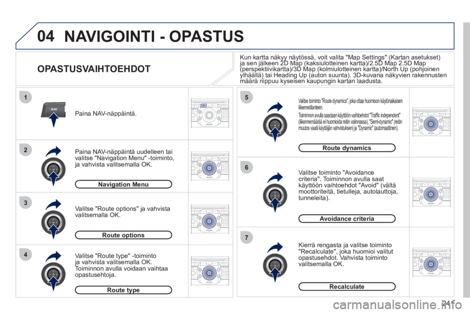 PEUGEOT 5008 2012  Omistajan Käsikirja (in Finnish) 241
04
NAV
1
3
4
5
6
7
2
2ABC3DEF5JKL4GHI6MNO8TUV7PQRS9WXYZ0*#
1RADIO MEDIANAV ESC TRAFFIC
SETUPADDR
BOOK
2ABC3DEF5JKL4GHI6MNO8TUV7PQRS9WXYZ0*#
1RADIO MEDIANAV ESC TRAFFIC
SETUPADDR
BOOK
2ABC3DEF5JKL4