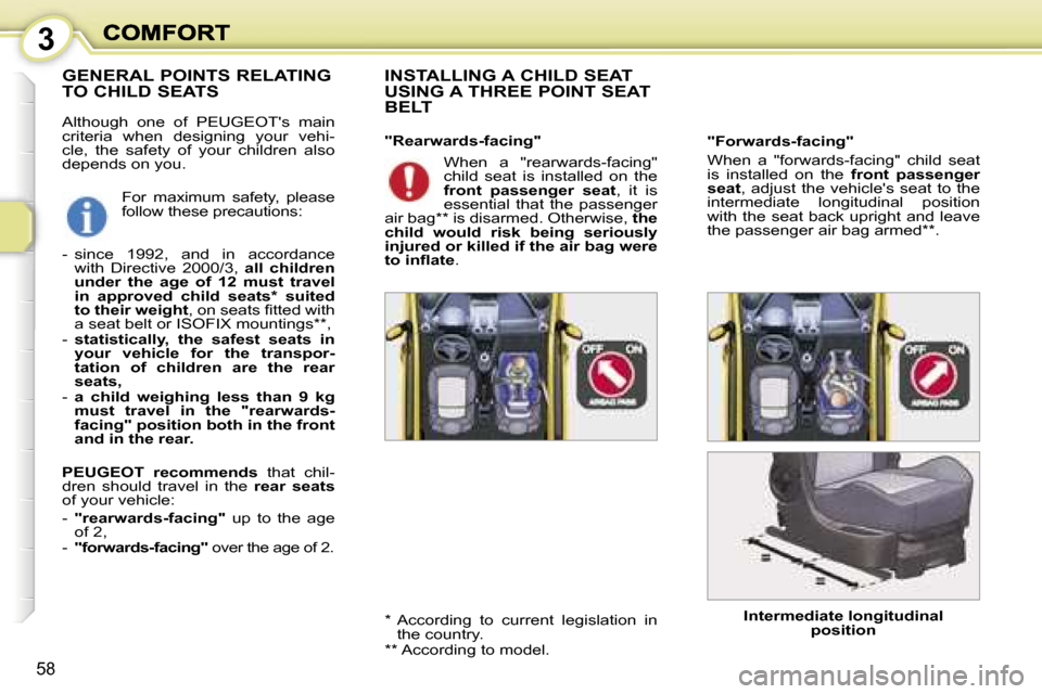 Peugeot 1007 Dag 2007  Owners Manual �3
�5�8
�A�l�t�h�o�u�g�h�  �o�n�e�  �o�f�  �P�E�U�G�E�O�T��s�  �m�a�i�n� �c�r�i�t�e�r�i�a�  �w�h�e�n�  �d�e�s�i�g�n�i�n�g�  �y�o�u�r�  �v�e�h�i�-�c�l�e�,�  �t�h�e�  �s�a�f�e�t�y�  �o�f�  �y�o�u�r�  �