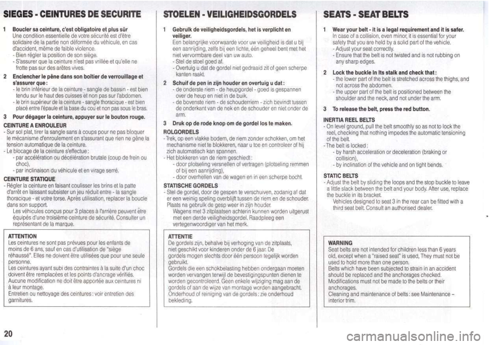 Peugeot 205 Dag 1998.5  Owners Manual 