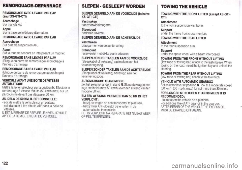 Peugeot 205 Dag 1998.5  Owners Manual 