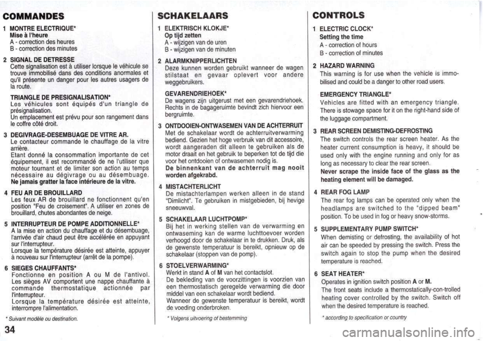 Peugeot 205 Dag 1998.5  Owners Manual 