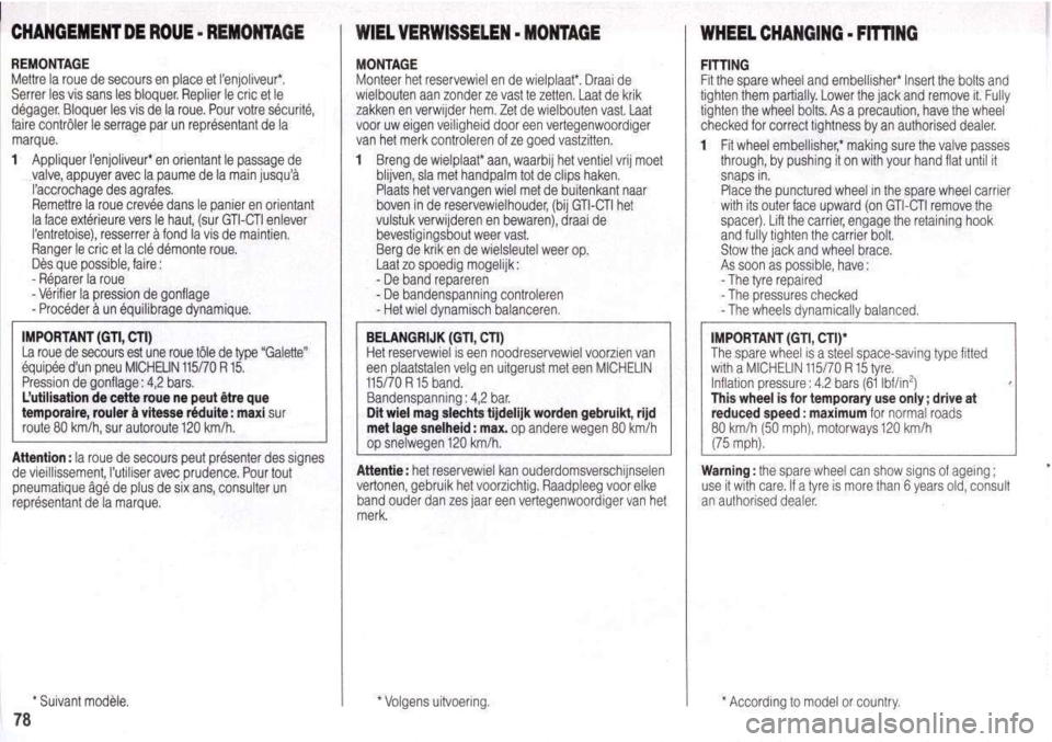 Peugeot 205 Dag 1998.5  Owners Manual 