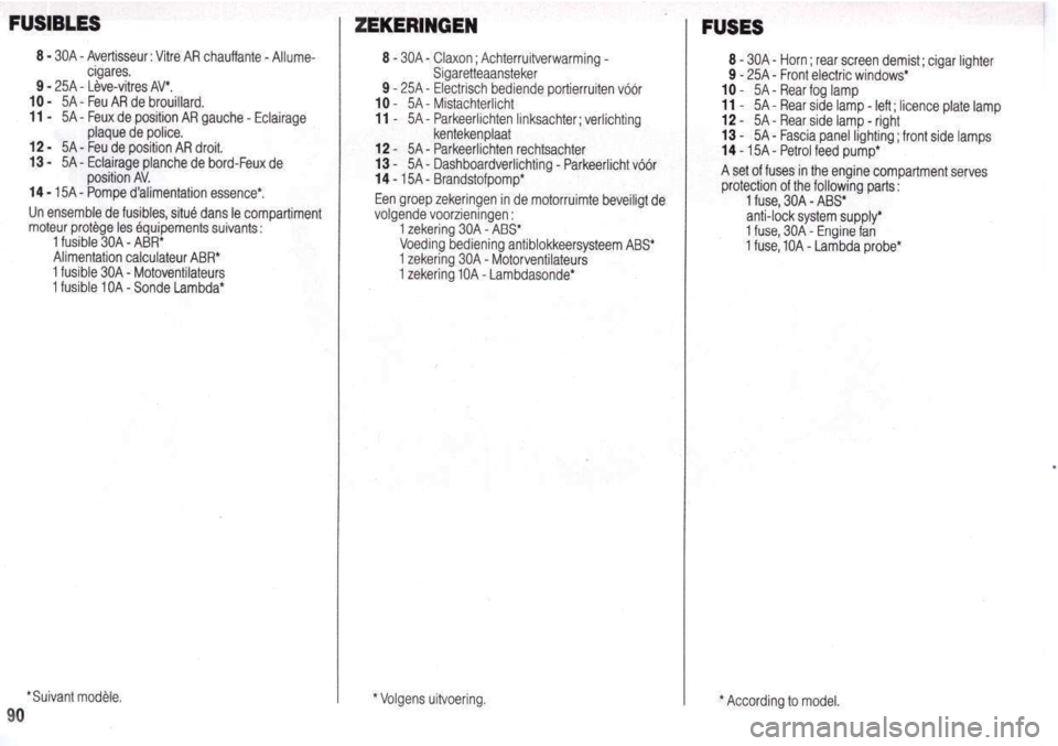 Peugeot 205 Dag 1998.5  Owners Manual 