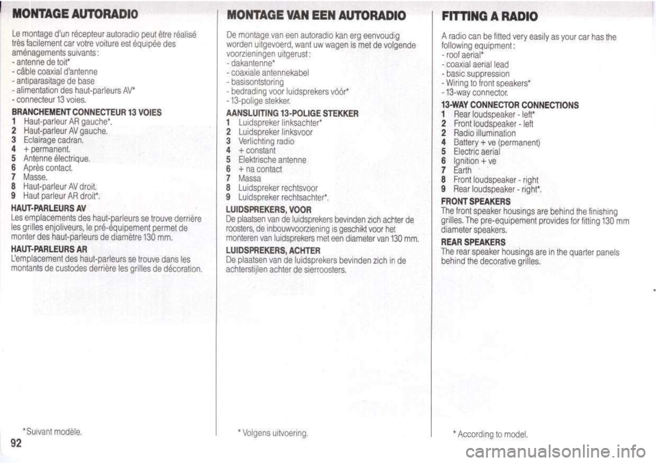 Peugeot 205 Dag 1998.5  Owners Manual 