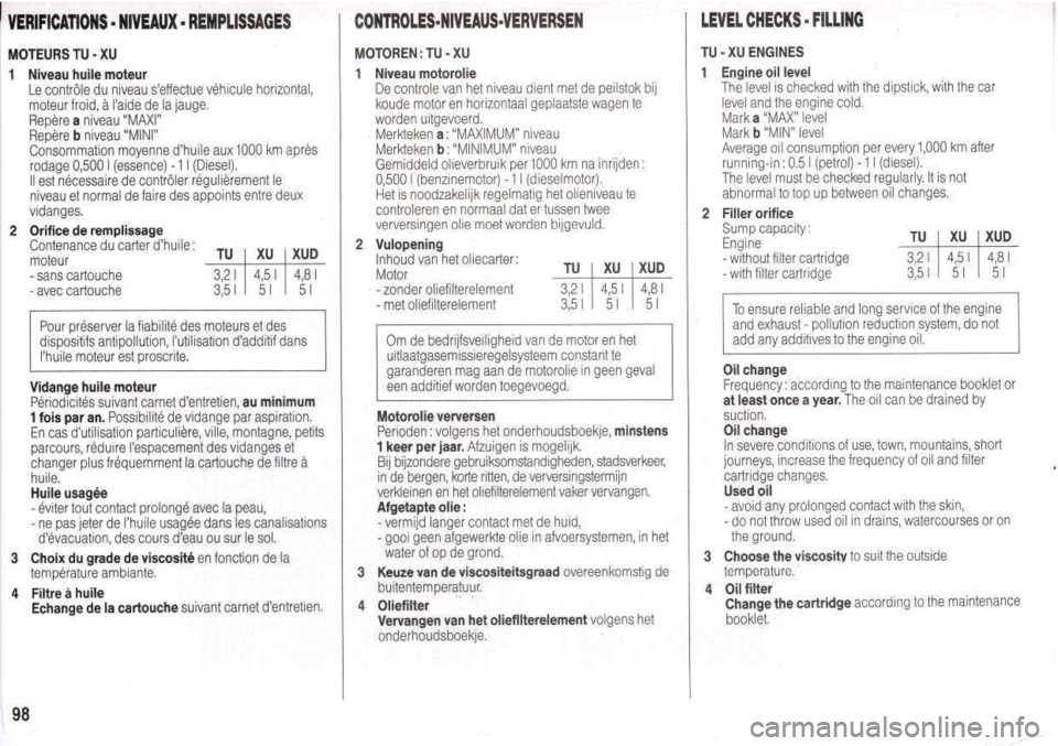 Peugeot 205 Dag 1998.5  Owners Manual 