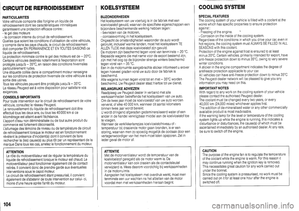 Peugeot 205 Dag 1998.5  Owners Manual 