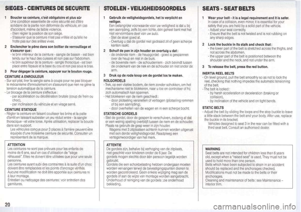 Peugeot 205 Dag 1995.5  Owners Manual 
