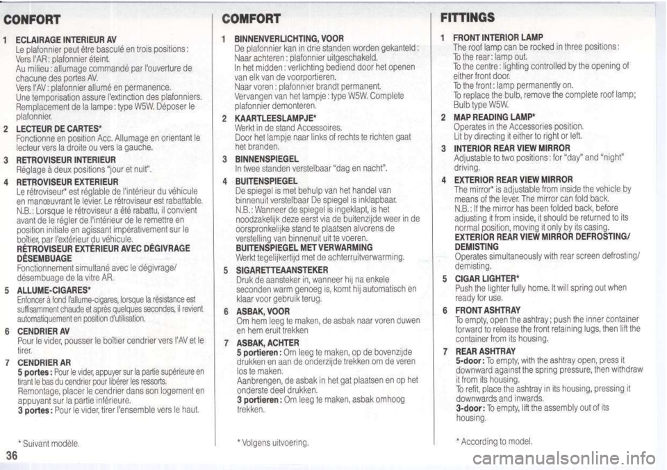 Peugeot 205 Dag 1995.5  Owners Manual 