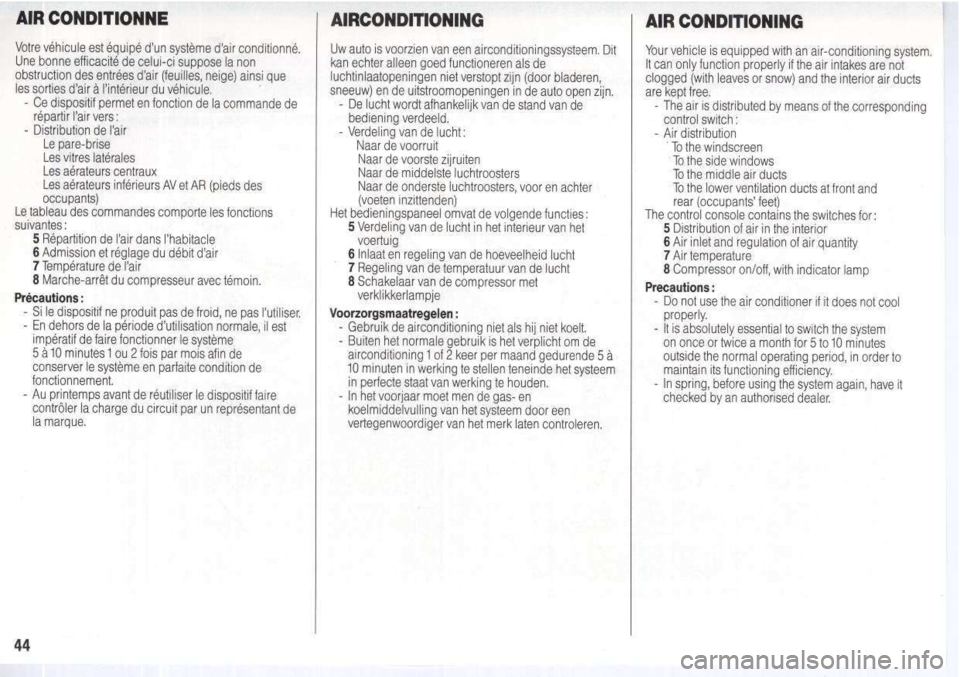 Peugeot 205 Dag 1995.5  Owners Manual 