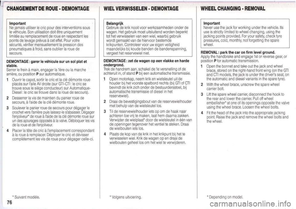 Peugeot 205 Dag 1995.5  Owners Manual 