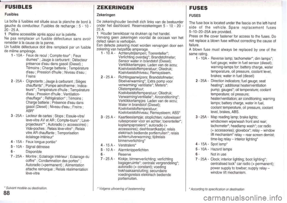 Peugeot 205 Dag 1995.5  Owners Manual 