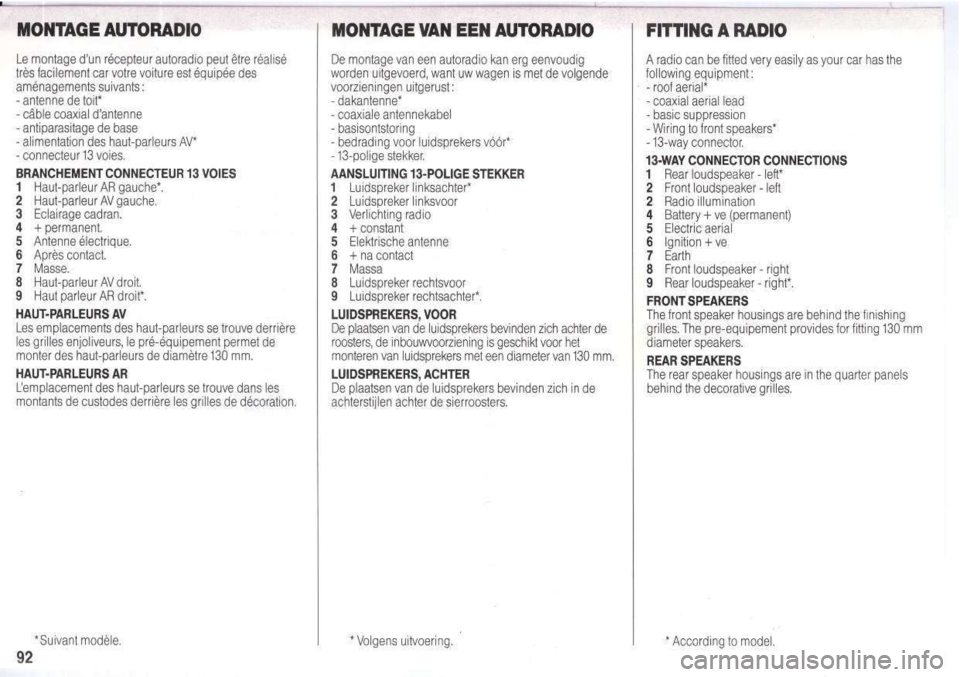 Peugeot 205 Dag 1995.5  Owners Manual 