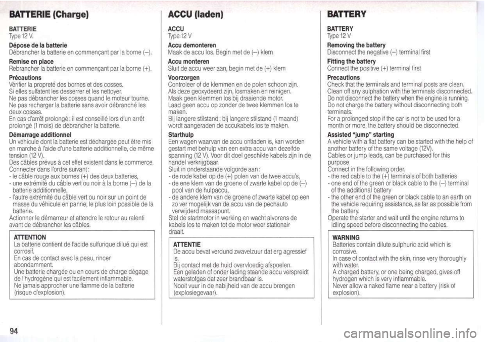 Peugeot 205 Dag 1995.5  Owners Manual 