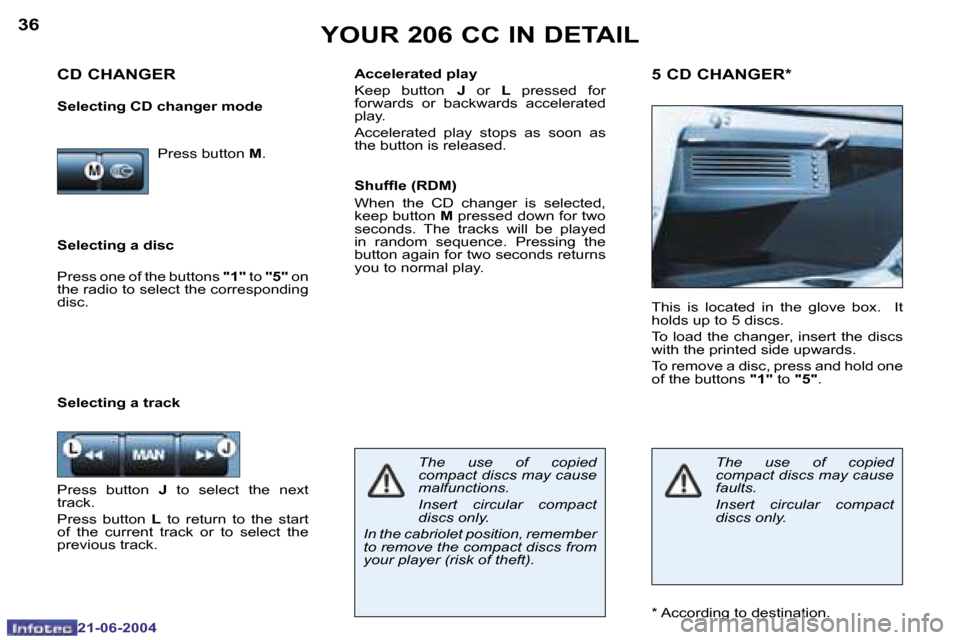Peugeot 206 CC 2004  Owners Manual �3�6
�2�1�-�0�6�-�2�0�0�4
�3�7
�2�1�-�0�6�-�2�0�0�4
�Y�O�U�R� �2�0�6� �C�C� �I�N� �D�E�T�A�I�L
�S�e�l�e�c�t�i�n�g� �a� �d�i�s�c�A�c�c�e�l�e�r�a�t�e�d� �p�l�a�y 
�K�e�e�p�  �b�u�t�t�o�n
� �J
�  �o�r�  