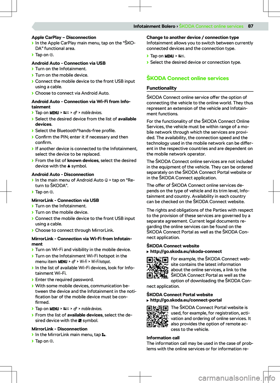 SKODA KAMIQ 2020  Owner´s Manual Apple CarPlay 