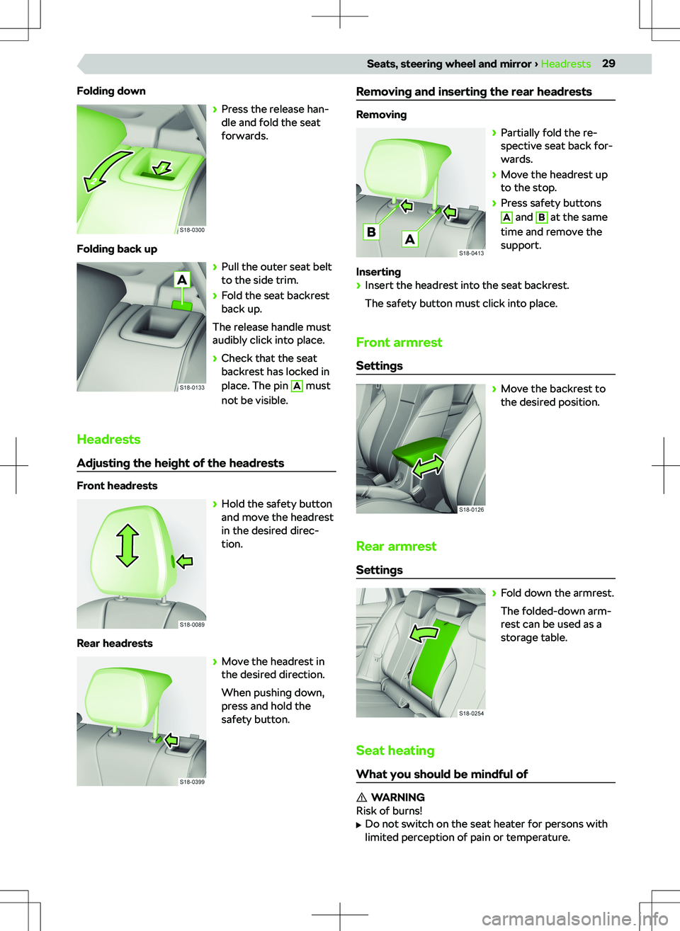 SKODA KAMIQ 2019  Owner´s Manual Folding down