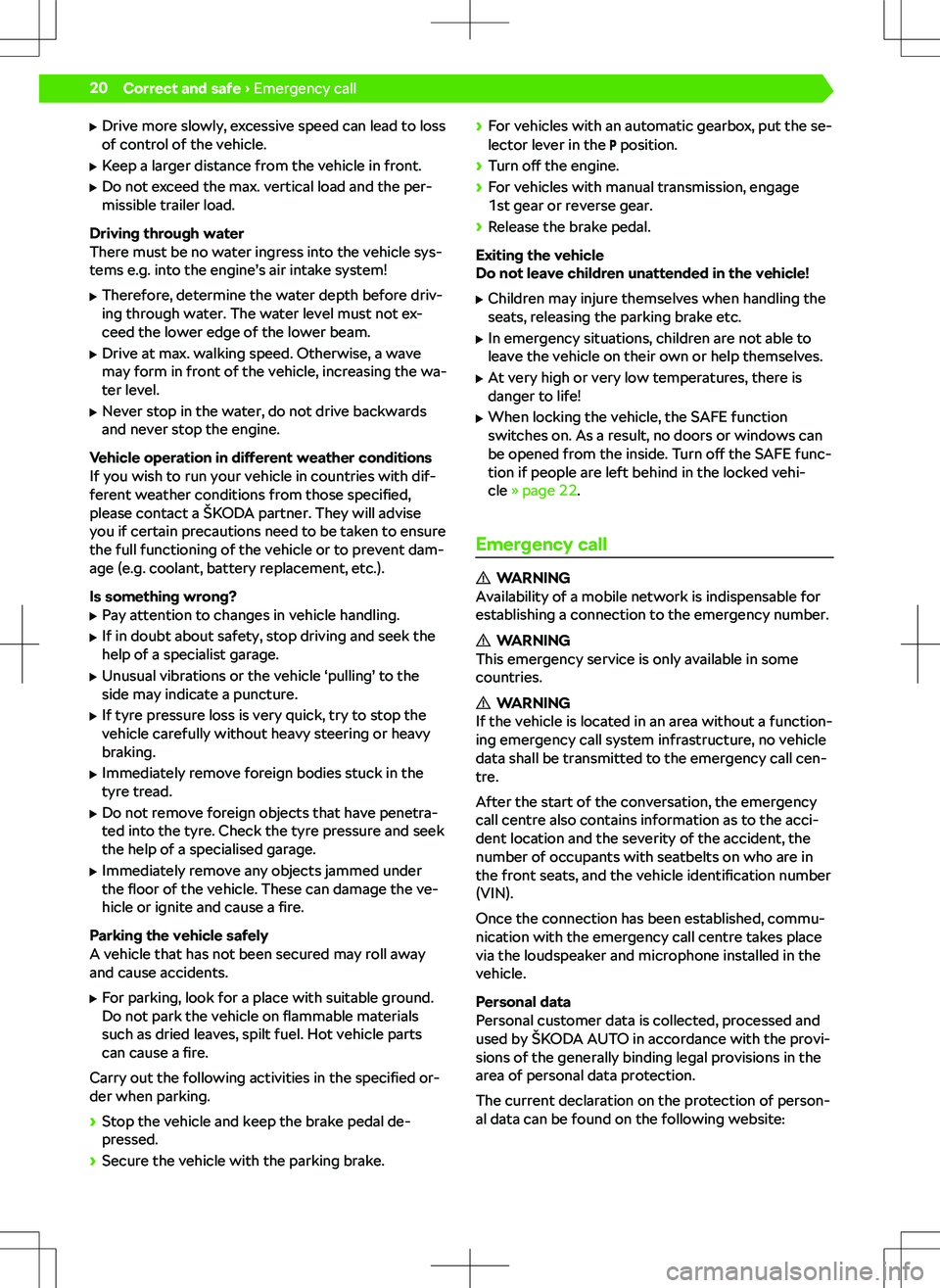 SKODA FABIA 2020  Owner´s Manual 