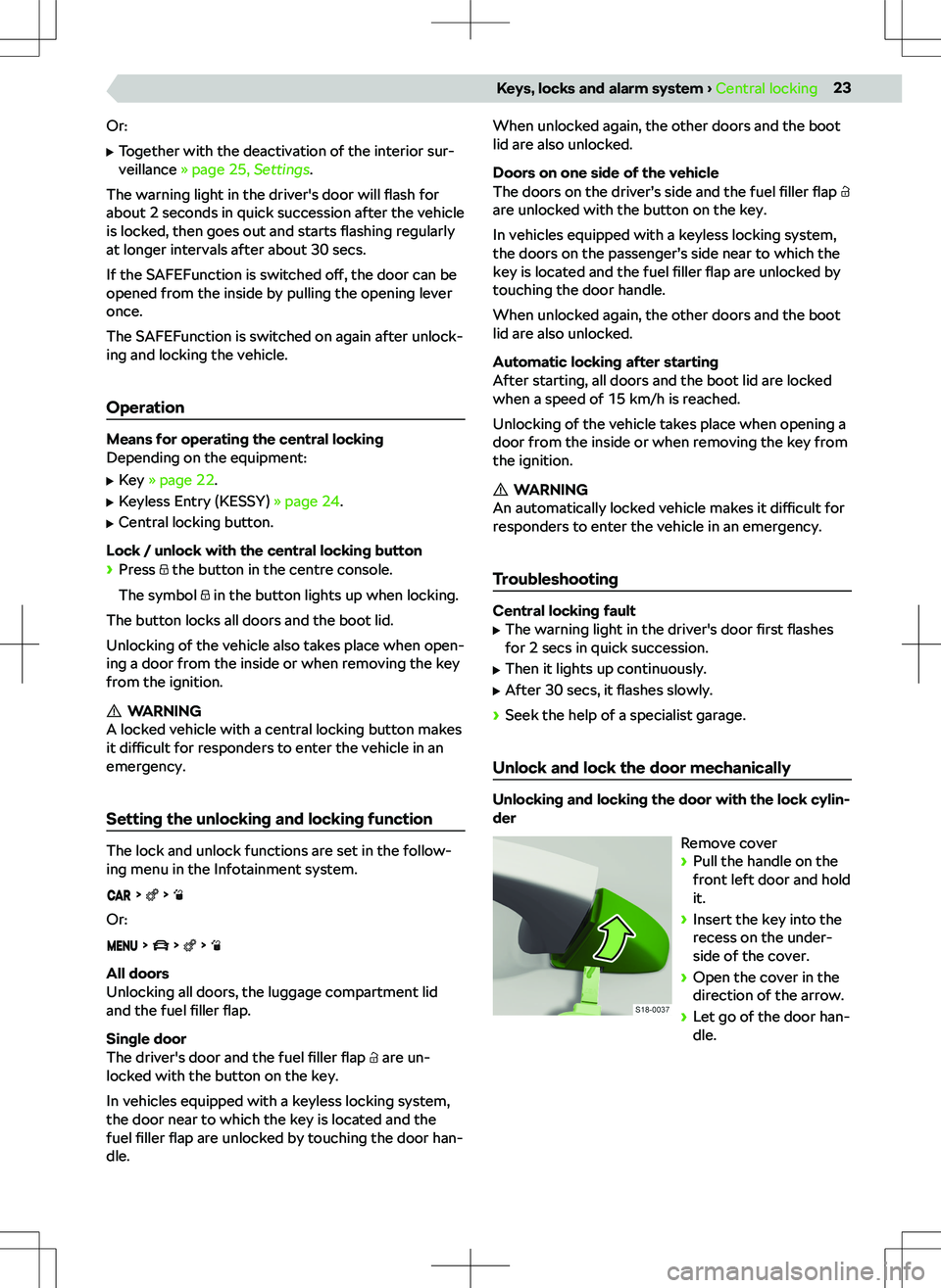 SKODA FABIA 2018  Owner´s Manual �I�r-
