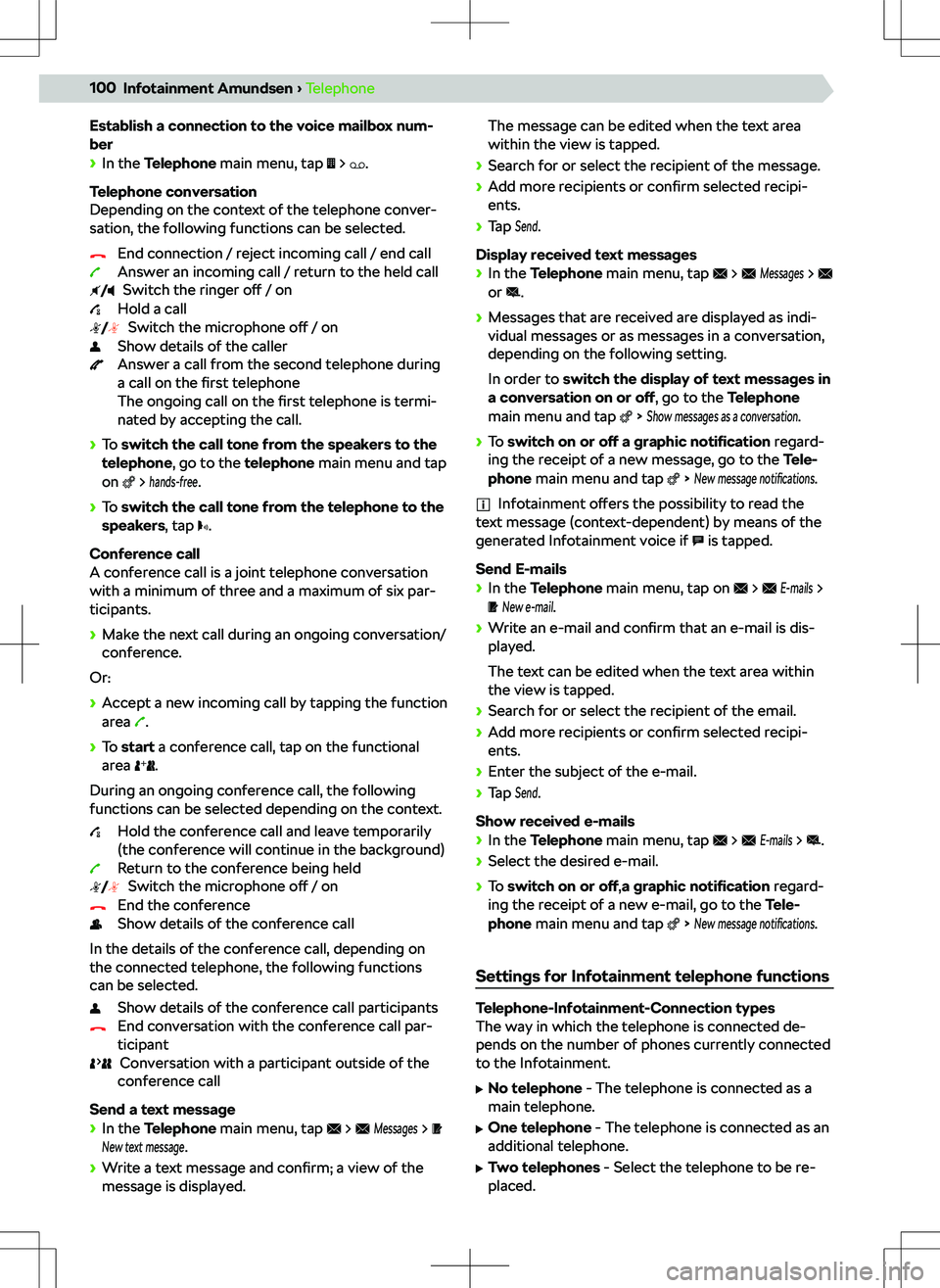 SKODA SCALA 2019  Owner´s Manual Establish a connection to the voice mailbox num-
ber
