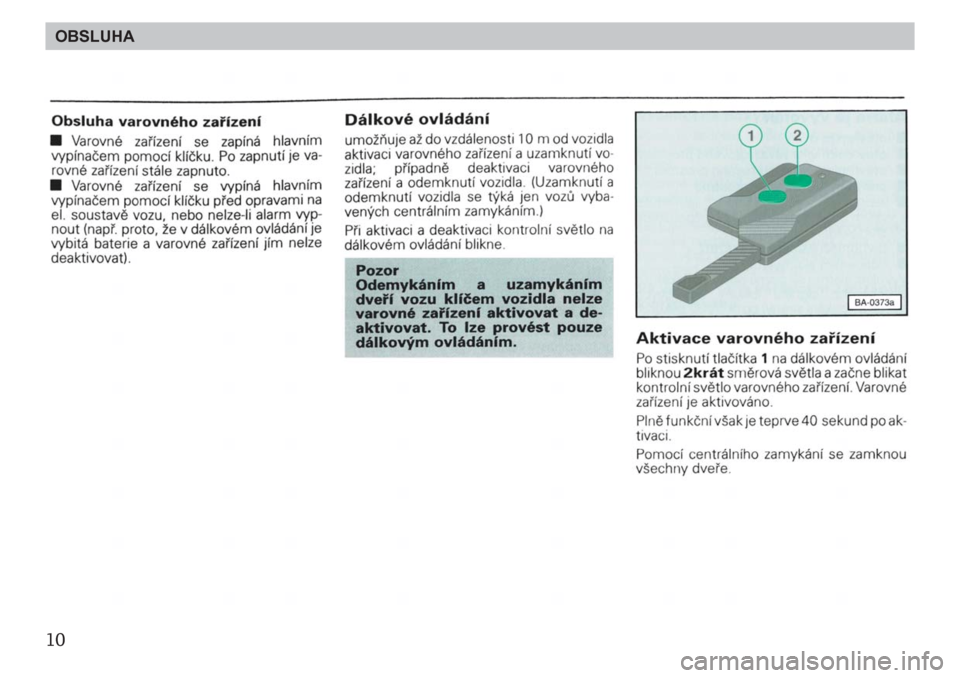 SKODA FELICIA 2000 1.G / (6U1) Owners Manual 10OBSLUHA 