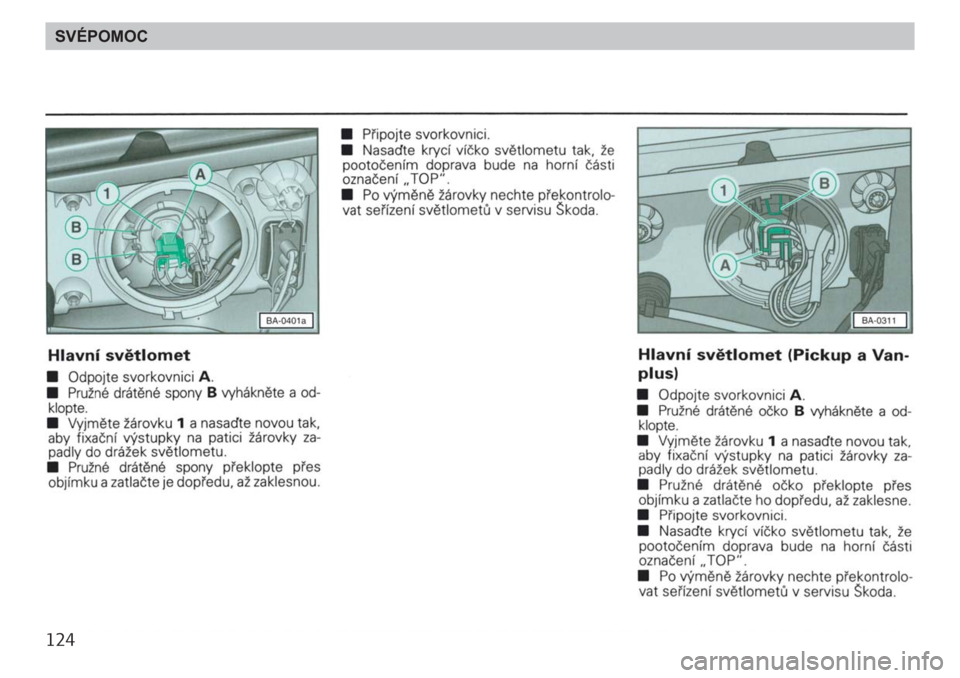 SKODA FELICIA 2000 1.G / (6U1) Owners Manual 124SVÉPOMOC 