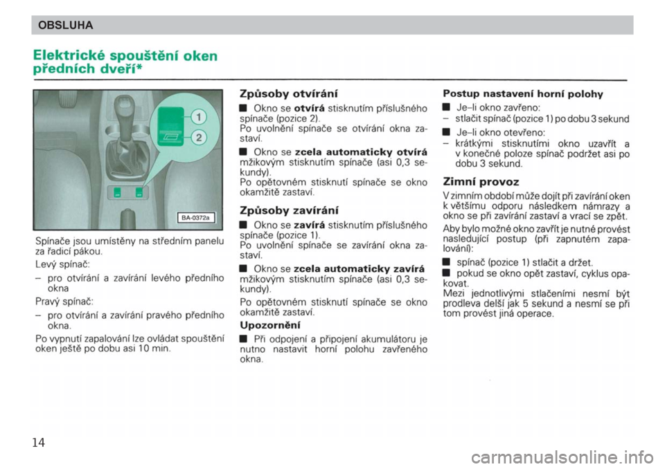 SKODA FELICIA 2000 1.G / (6U1) Owners Manual 14OBSLUHA 