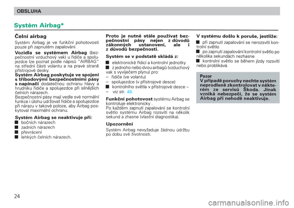 SKODA FELICIA 2000 1.G / (6U1) Owners Manual 24OBSLUHA 