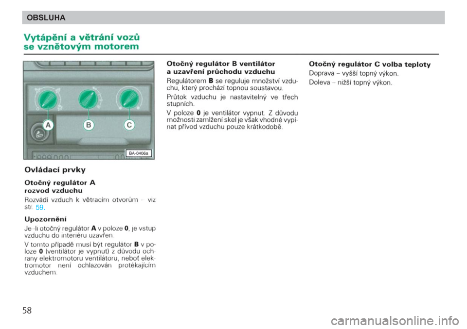 SKODA FELICIA 2000 1.G / (6U1) Owners Manual 58OBSLUHA 
