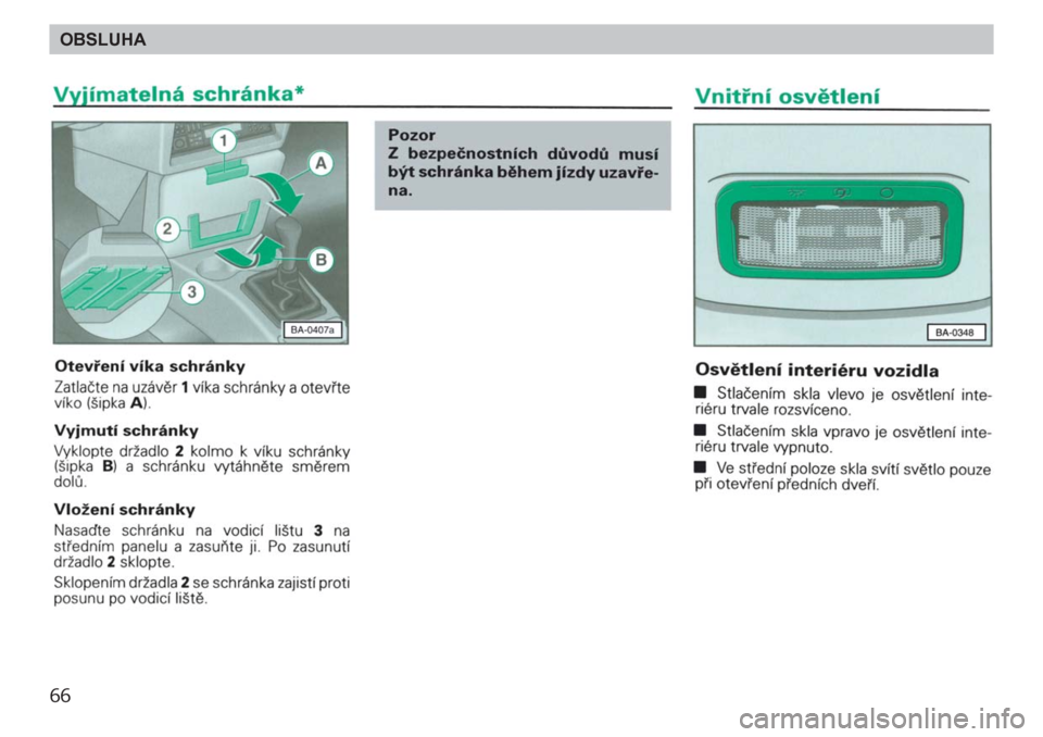 SKODA FELICIA 2000 1.G / (6U1) Owners Manual 66OBSLUHA 