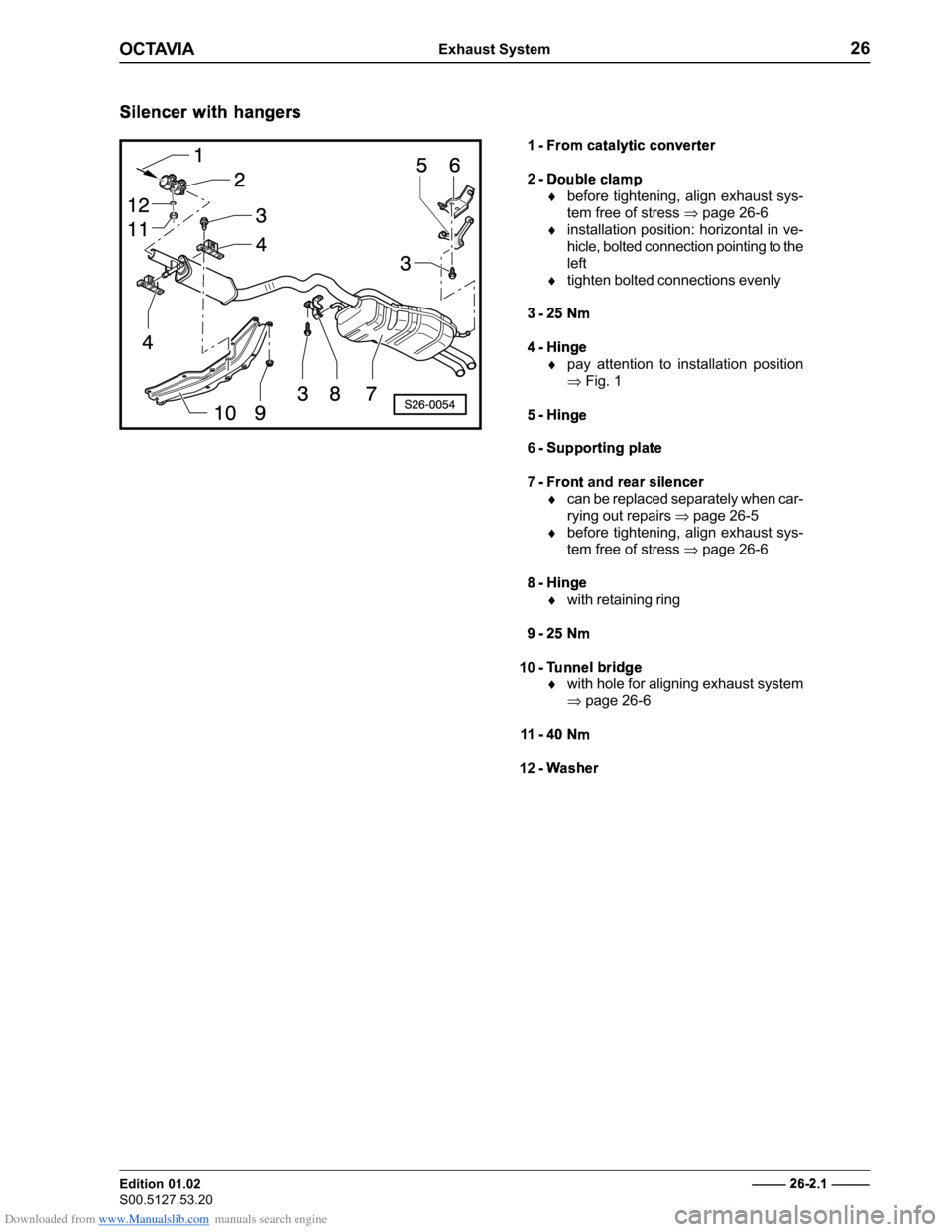 SKODA OCTAVIA 2000 1.G / (1U) 2.0 85kw Engine Workshop Manual Downloaded from www.Manualslib.com manuals search engine �����������������������
������������� 
��������������
�
  

		
  
�
 
  



 


�
 




�������