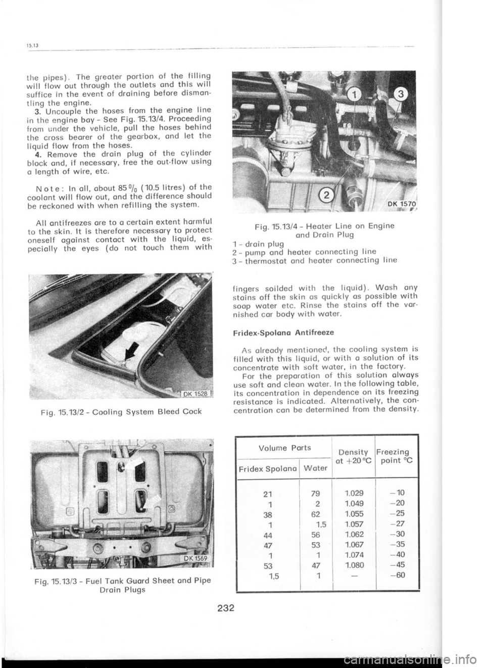 SKODA 120L 1980  Workshop Manual the 
pipes)  The 
greoter  portion of 
the f illing
will  flow 
out through  the 
outlets  ond 
this  will
suffice  in the 
event of 
droining  before dismon
tling  the engine.
3.-Uncouple  the 
hos