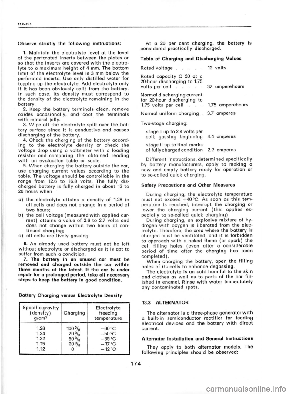 SKODA 120 LSE 1980 Workshop Manual r3.2-t 3.3
tuJ
t(A 4r
3t 2t
,tl
(
Per
lp
5
4
3
2, I
Ah re€
l
i
i
ii Observe
strictly the following instructions:
1. Mointoin the electrolyte level ot the level
of the perforoted
inserts betw SKODA 120 LSE 1980 Workshop Manual r3.2-t 3.3
tuJ
t(A 4r
3t 2t
,tl
(
Per
lp
5
4
3
2, I
Ah re€
l
i
i
ii Observe
strictly the following instructions:
1. Mointoin the electrolyte level ot the level
of the perforoted
inserts betw