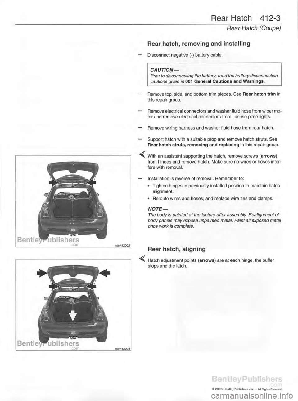 MINI COOPER 2002  Service Repair Manual 