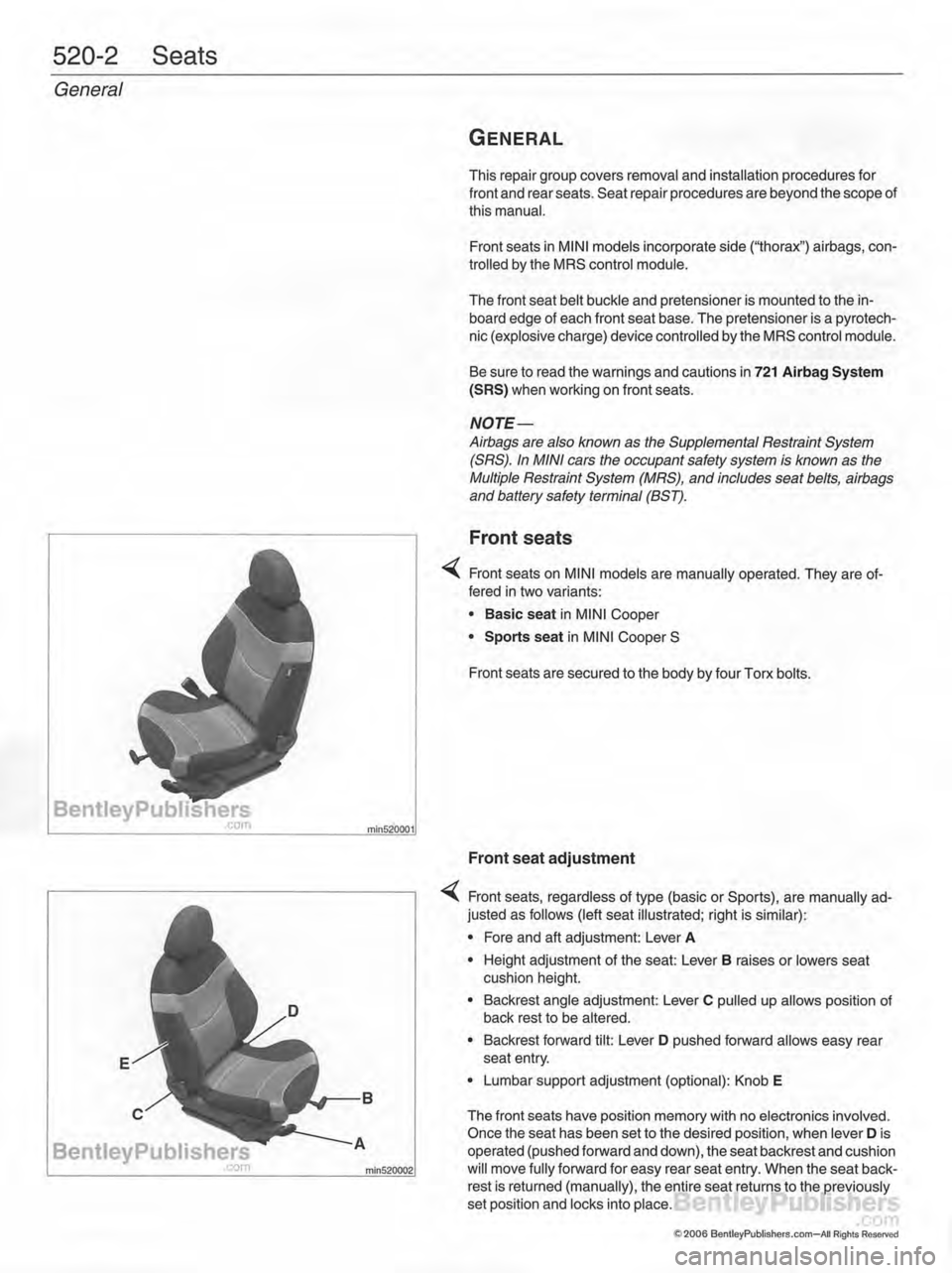 MINI COOPER 2002  Service Repair Manual 