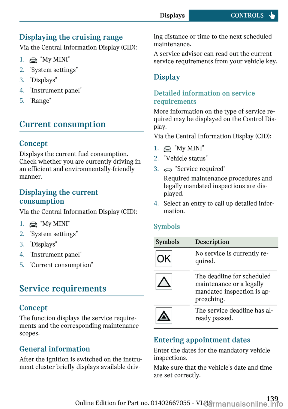 MINI CLUBMAN 2020  Owners Manual ��