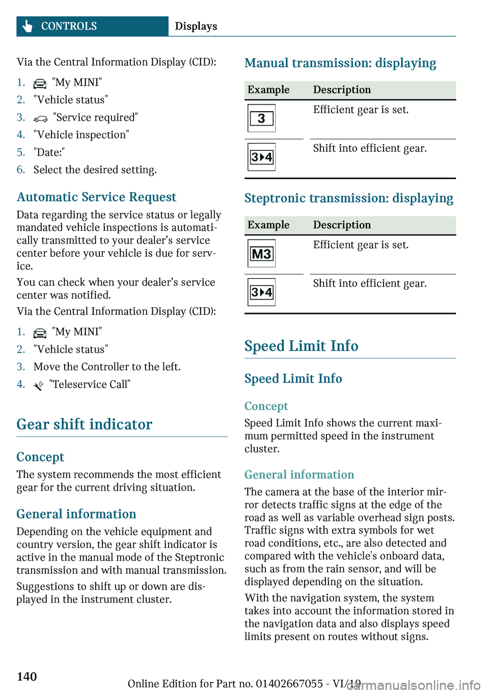 MINI CLUBMAN 2020  Owners Manual �V�